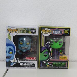 Set 2 Funko Pop Disney Villains set Maleficent #1082 & Hades #1142